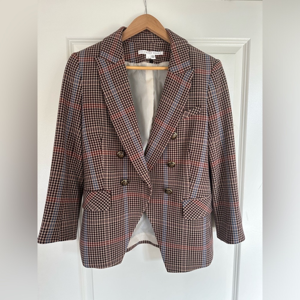 Veronica Beard Empire Dickey Jacket blazer in Chicory Multi plaid size 6